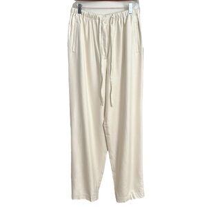 SUSIE TOMPKINS Vintage Cream Silk Pants Minimalist Clean Girl Timeless Large